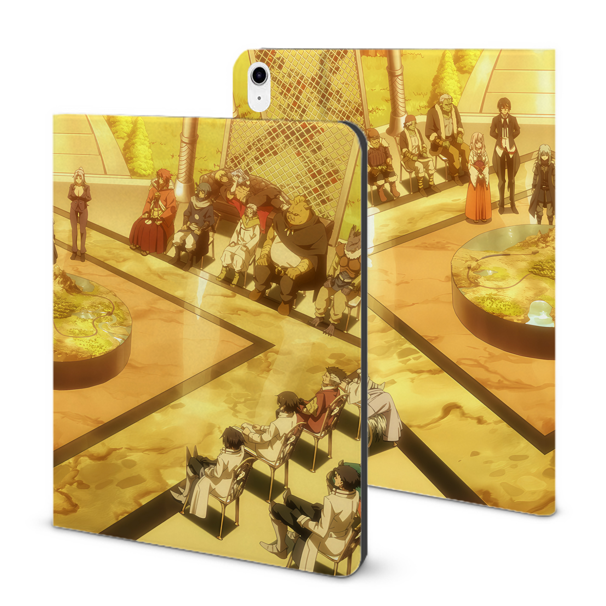 （画像用） 転スラ Regarding Reincarnated to Slime IPad ケース ブック型 PUレザー TPU 耐衝撃 軽量 薄型 ペン収納なし 全面保護 IPad 各モデル対応